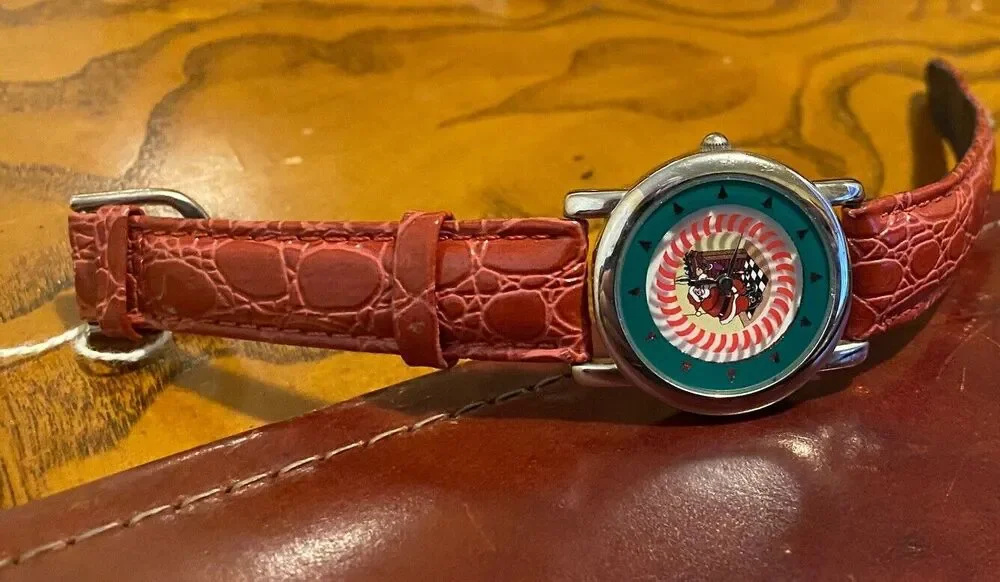 Women's 30mm Le Watch Christmas Watch, Silver Tone with Spinning Candy Cane